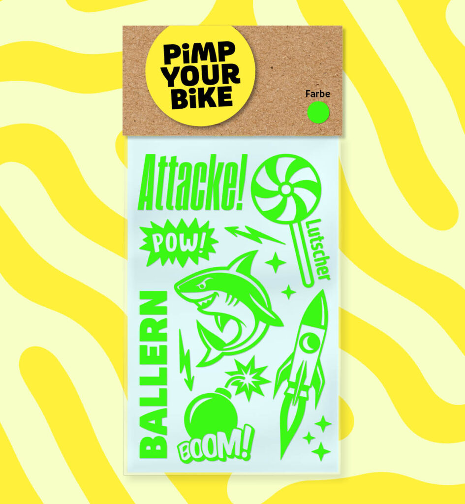 Sticker-Set-NEON-Attacke-gruen