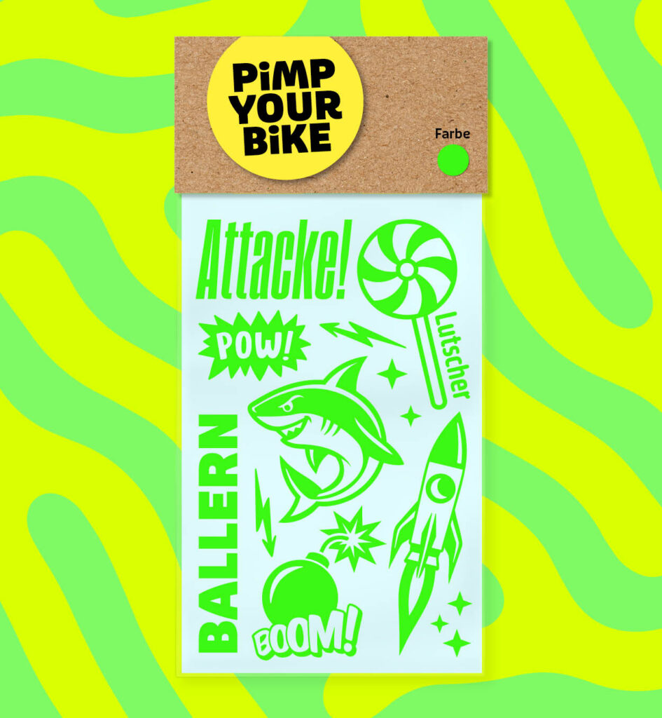 Sticker-Set-NEON-Attacke-gruen