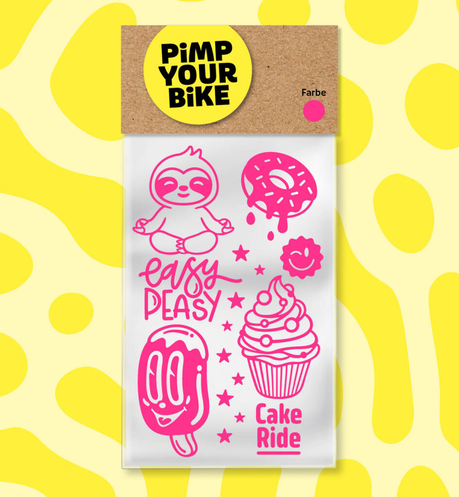 Sticker-Set Cake Ride | Farbe NEON Pink