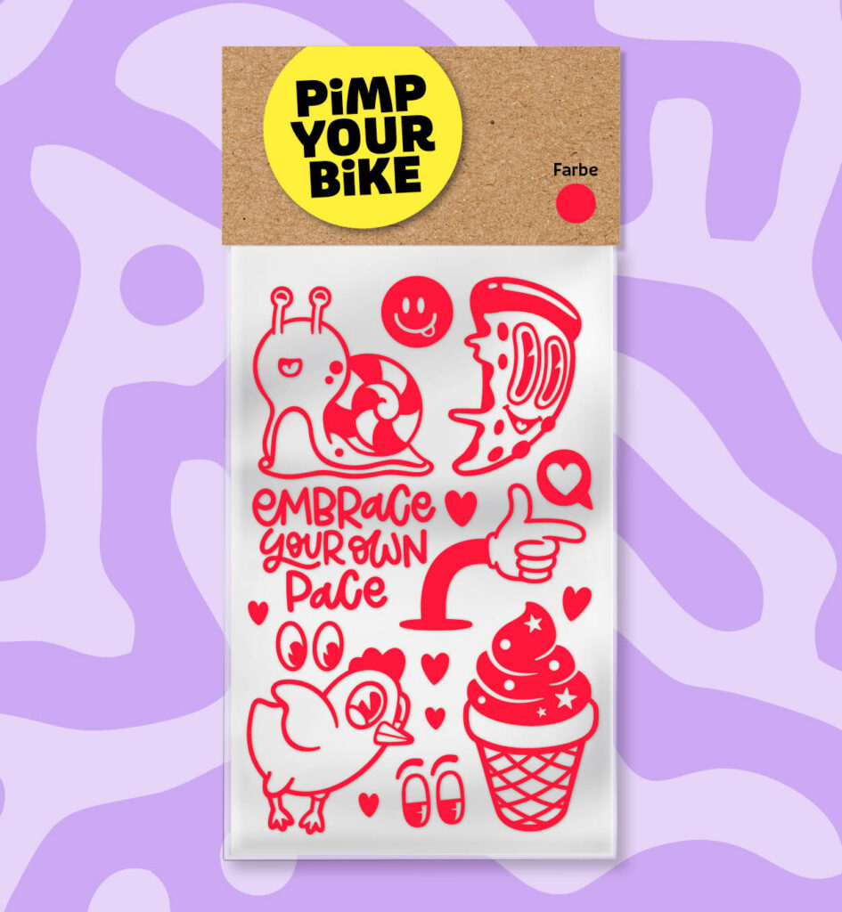 Sticker-Set Slow Motion | Farbe NEON Orange-Rot